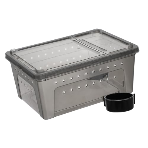 Hemobllo Reptilbox mit Futterbox Kunststoff Terrarium für Schildkröten Geckos Spinnen und Insekten Teiliges Sicher Langlebig Montieren von Hemobllo