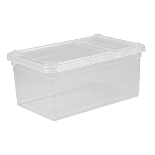 Hemobllo Reptilien Futterbox aus mit Belüftungslöchern Leichtes Kleines Terrarium für Gottesanbeterin Spinnen Geckos und Schnecken Tragbares Reptiliengehege für Zucht und Haltung von Hemobllo