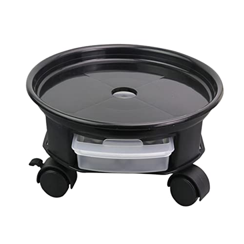 Hemobllo Rundes Blumentopf-tablett Dekoratives Tablett Anlage Runden Drinnen Pflanzkisten Runder Pflanzer Zimmerpflanze Pflanzen Untertasse Auf Rädern Rundes Tablett Unterstützung Black von Hemobllo