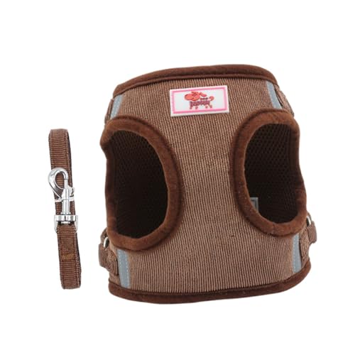 Hemobllo Hundegeschirr Set Für Haustiere Atmungsaktives Reflektierendes Brustgeschirr Leichtes Und Bequemes Design Für Outdoor-aktivitäten Kaffeefarbe s von Hemobllo