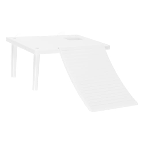 Hemobllo Schildkröten-Terrasse Lebensraum Wasserschildkröten Besonderheit ausruhen Ornament Dekoration Wasser- Gartenbereich Sonnenplatz für Frösche Dock Schildkröten Terrasse Tank Abs Weiß von Hemobllo