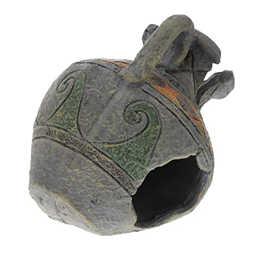 Hemobllo Simulation Vase Aquarium Dekoration Hochwertiges Ornament mit Versteck für Fische und Garnelen Langlebig und Sicher für Aquarien von Hemobllo