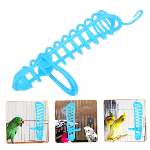 Hemobllo Speiseregal Papagei Spraydosenhalter Kolibri -Feeder Kolibri Futterhäuschen Papageienspielzeug Ratte Vogelständer Nymphensittich-futterspender Hängematte Hirse Feeder Haustier Blue von Hemobllo