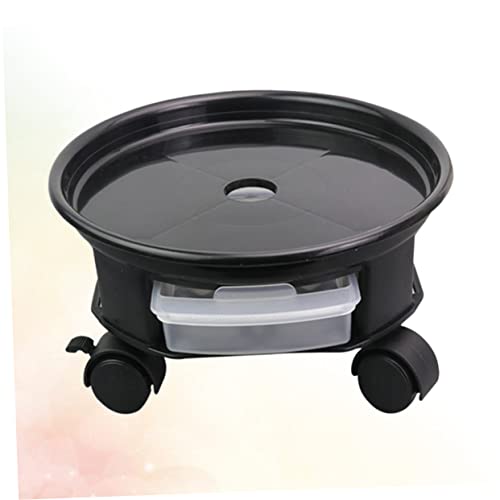 Hemobllo Tablett für Pflanzentöpfe Pflanzentopf Untersetzer mit Schublade Pflanzenroller mit Bremse Pflanzenroller mit Schublade Pflanzenbasis Rad Inhaber rundes Blumentopf-Tablett Black von Hemobllo