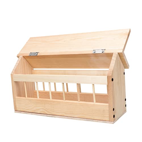 Hemobllo Tauben Futterautomat Heu Spender Nest Käfig Essen vogelfutterhäuschen vogelfutterstelle Taubenfutterbox Taubenhäuschen aus Holz Automatischer Taubenfutterautomat hölzern von Hemobllo