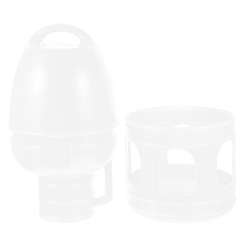 Hemobllo Tauben Trinkbrunnen Wasserspender für Haustiervögel Tontaubenwasser Wasserspender für Tauben Trinker wasserflasche Wachtelwasser Futterwasser für Vögel Plastik Weiß von Hemobllo