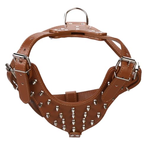 Hemobllo Tierhalle Pu-hundegeschirr Hundegurt Im Freien Im Freien Haustier Hund Weste Hundegeschirr Mit Stacheln Welpengurt Für Kleine Hunde Praktische Hundegeschirrweste Light Brown Metall von Hemobllo