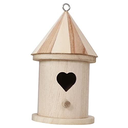 Hemobllo Unbehandeltes Bemalbares Holz Vogelhaus für Draußen DIY Vogelhaus mit Stabilem Boden Wetterfestes Nistkasten Futterhaus für Kleine Vögel Wie und Sperlinge Dekorativ und Langlebig von Hemobllo