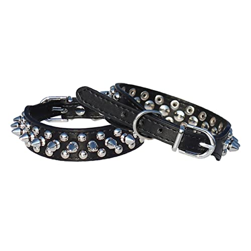 Hemobllo Verstellbares PU Hundehalsband Mit Nieten S Für Kleine Und Welpen Stilvolles Und Haustierhalsband Aus PU Material von Hemobllo