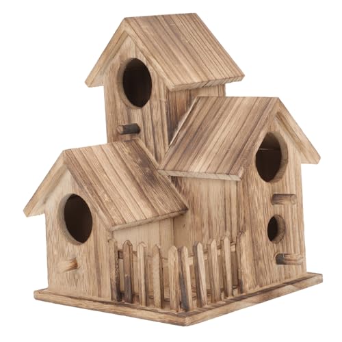 Hemobllo Vogelhaus aus Holz Vogelnest Garten Vogelhaus Vogelhäuschen für draußen Nisthütte für Nymphensittiche Nester Birds Little Bird hängende Sittich-Nisthütte Papageienzuchthaus hölzern von Hemobllo