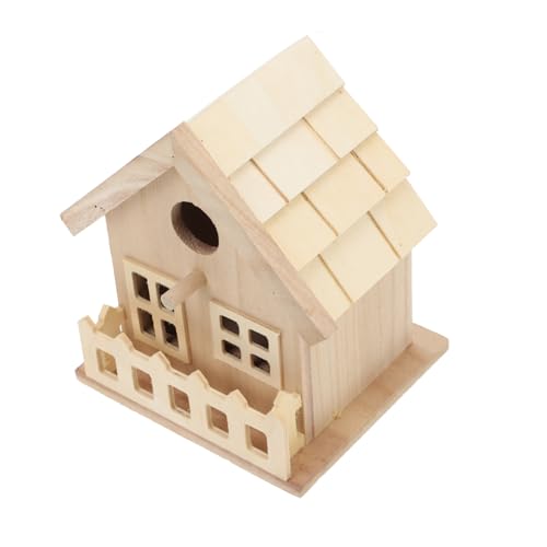 Hemobllo Vogelnest Häuser Holzdekor Dekoration gartendeko Garden Decor vogelkäfig Bird cage vogeltränke käfig Hausvogelnest Vogel Papageienhaus Vogelhaus Vogelhütte hölzern Khaki von Hemobllo