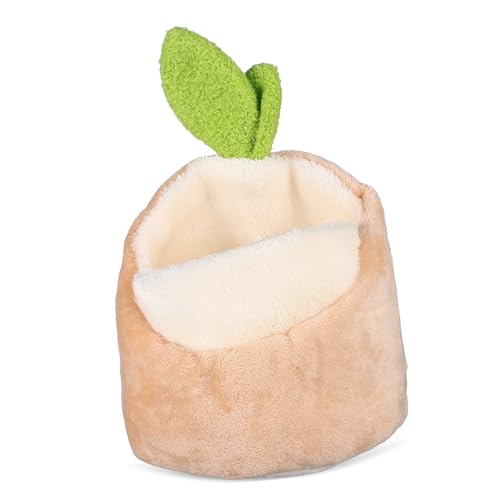 Hemobllo Weihnachtliches Hamsterbett aus Weichem Material Vielseitiges Kleintierversteck für Meerschweinchen Igel Eichhörnchen und Chinchillas Dekoratives Kuschelnest in Khaki von Hemobllo