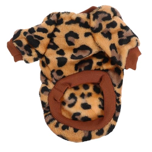 Hemobllo Winterwarmer Hundepullover für Kleine Hunde Weicher Atmungsaktiver Pet Sweater mit Modischem Leopardenmuster Bequemes Herbst Winter Kleidungsstück für Welpen und Kleine Haustiere von Hemobllo