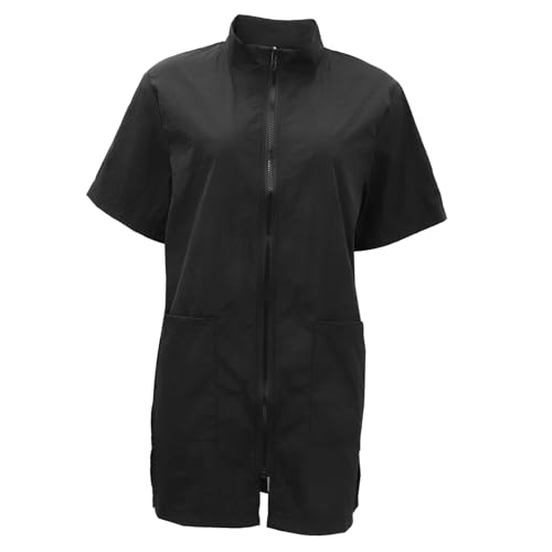 Hemobllo Zoohandlung Uniform Schwarz Salon Hakenschütze Schürze Overall Bad Haustier Schönheit Kostüm Pflegekleidung Professionelle Pflegekittel Körperpflege Undurchlässig Hundepflegekittel von Hemobllo