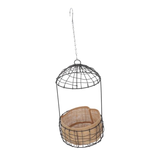 Hemobllo hängender Korb hängender Pflanzkorb Hängekorb aus Metall Hängende Blumentöpfe aus Metall Hanging Pflanzer floristenbedarf Pflanzerkorb Garten Korb Eisen Black von Hemobllo