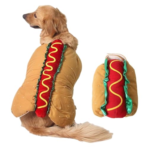 Hot Dog Dog Kostüm, heißes Hamburger lustiges Kostüm, warme weiche Haustierbekleidung für Hunde und Katzen, Kleidung für Weihnachtskarnivalparty, XL, Halloween Decor Hot Dog Dog Kostüm, heißes Hamburger lustiges Kostüm, warme weiche Haustierbekleidung für Hunde und Katzen, Kleidung für Weihnachtskarnivalparty, XL, Halloween Decor von Hemore