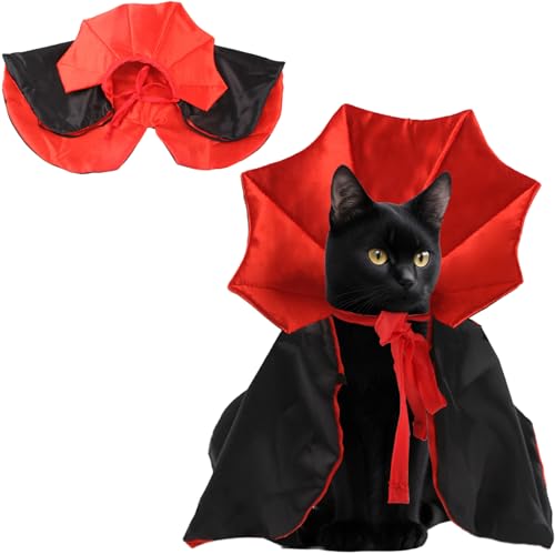Hund Halloween Kostüm Hund Vampire Cape Spooky Katze Vampire Cape Cloak Verstellbares Haustierkleidung Outfit für Halloween -Party Dressing Cosplay, Katze, Kostüm Hund Halloween Kostüm Hund Vampire Cape Spooky Katze Vampire Cape Cloak Verstellbares Haustierkleidung Outfit für Halloween -Party Dressing Cosplay, Katze, Kostüm von Hemore