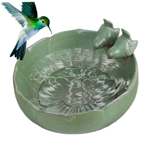 Keramikvogelbad für Außenseite, 21 cm Pfirsichblütenvogelvogelbad Schüssel, Vintage -Vogelfutterhäuschen für Natur, Garten, Tischplatten, Deck, Balkon Keramikvogelbad für Außenseite, 21 cm Pfirsichblütenvogelvogelbad Schüssel, Vintage -Vogelfutterhäuschen für Natur, Garten, Tischplatten, Deck, Balkon von Hemore