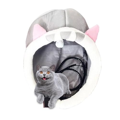 Hemousy Beheiztes Katzenbett für den Innenbereich | USB-Heizung Katzenwärmebett mit Überhitzungsschutz,Weiche Haustierbetten, abnehmbare Hundehüttenheizung für Welpen, Kätzchen, W von Hemousy