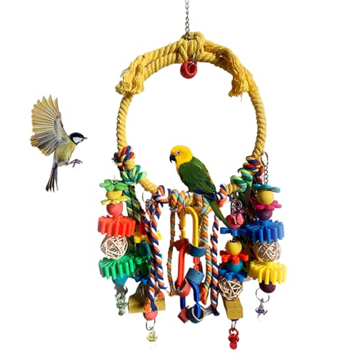 Hemousy Bird Swing | Bunter Ring Schaukel Vogel Spielzeug,Sittich Käfigzubehör Interaktives Spielzeug Zum Klettern Spielen Innen Außen Für Papageien Liebesvögel Hemousy Bird Swing | Bunter Ring Schaukel Vogel Spielzeug,Sittich Käfigzubehör Interaktives Spielzeug Zum Klettern Spielen Innen Außen Für Papageien Liebesvögel von Hemousy