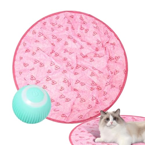 Hemousy Interaktives Katzenspielzeug mit Katzenball Elektrisch – 2 in 1 Simulated Interactive Hunting Cat Toys Katzenspielmatte, katzenspielzeug interaktiv für Katzen im Innenbereich von Hemousy