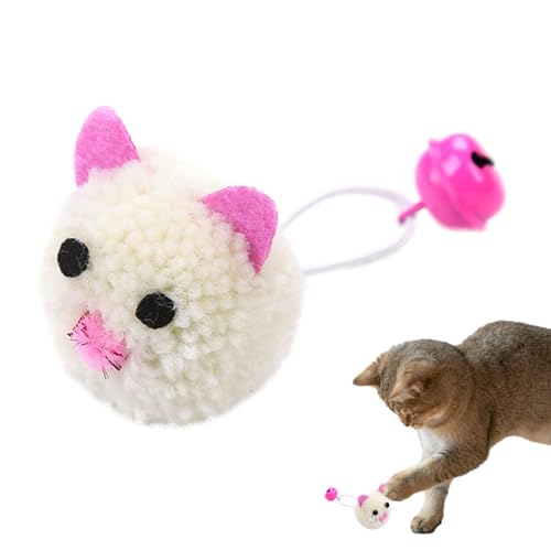 Hemousy Mäusespielzeug für Katzen,Katzenmaus - Indoor-Kätzchen-Spielmausspielzeug mit Glöckchen | Interaktives und lustiges, bissfestes Plüschspielzeug in Mausform, Katzen-Übungsspielzeug für kleine von Hemousy