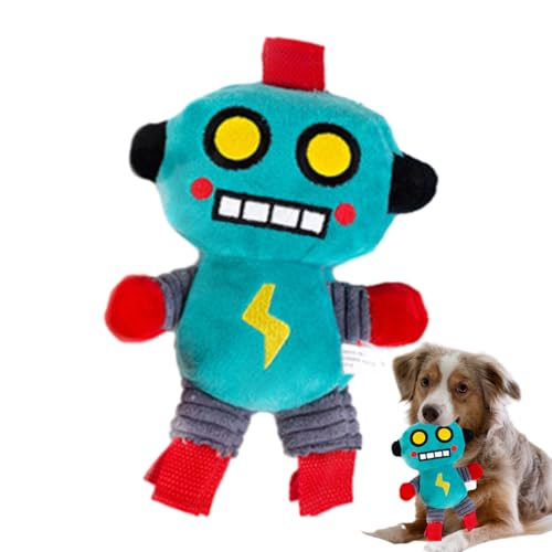 Hemousy Quietschendes Haustierspielzeug, Kauspielzeug für Hunde - Pet Sound Quietschendes Kauspielzeug Plüsch - Roboter-Plüsch-Kauspielzeug, Plüsch-Hundespielzeug für Katzen, kleine mittelgroße Hunde von Hemousy