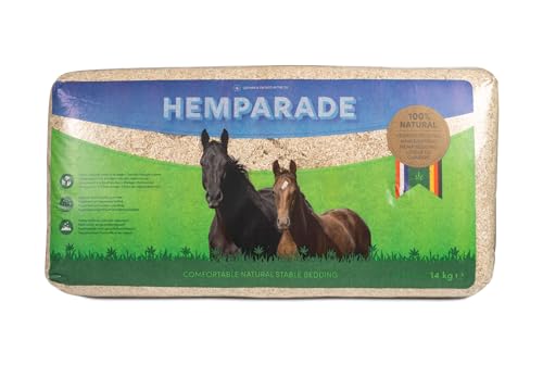 Hemparade HempFlax, 14 kg (im Versandkarton), Einstreu für Pferde und Kleintiere, Natürliches Hanf-Einstreu und Nistmaterial (14 kg) von Hemparade