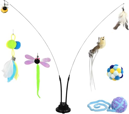 Hengsong Katzenspielzeug Interaktives 30,mit Katzenangel,Katzenspielzeug Vogel,Federspielzeug für Katzen,Katzenball,für Katzen Intelligenzspielzeug&Selbstbeschäftigung,Bunt Hengsong Katzenspielzeug Interaktives 30,mit Katzenangel,Katzenspielzeug Vogel,Federspielzeug für Katzen,Katzenball,für Katzen Intelligenzspielzeug&Selbstbeschäftigung,Bunt von Hengsong