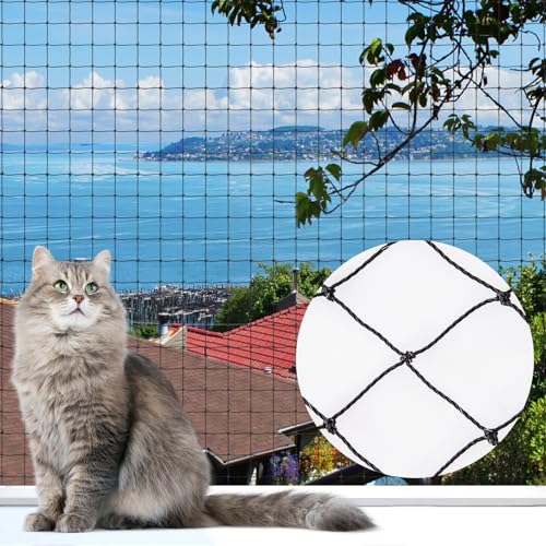 Hengu Katzennetz für Balkon, 6x3m Katzennetz Drahtverstärkt Balkonnetz Katzen Netz UV-Beständig & Witterungsfest Katzenschutznetz für Balkone, Fenster - Schwarz Hengu Katzennetz für Balkon, 6x3m Katzennetz Drahtverstärkt Balkonnetz Katzen Netz UV-Beständig & Witterungsfest Katzenschutznetz für Balkone, Fenster - Schwarz von Hengu
