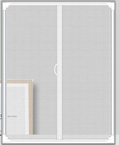 Hengz 120 x 120 cm DIY Katzenfenster mit Magnetstreifen, weißer Rahmen, verstellbarer Sicherheitsschutz, Balkonschutz, weißes Netz, Anti-Moskito-Netzfenster von Hengz
