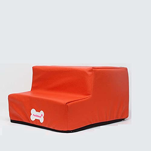 Hengz Haustiertreppe aus PU-Leder, 30 x 35 x 20 cm, Hundetreppe, Reißverschluss, leicht und wasserdicht, Hundetreppe, für Bett, Klettern, Leiter, weiches Sofa mit Schwamm, Orange Hengz Haustiertreppe aus PU-Leder, 30 x 35 x 20 cm, Hundetreppe, Reißverschluss, leicht und wasserdicht, Hundetreppe, für Bett, Klettern, Leiter, weiches Sofa mit Schwamm, Orange von Hengz