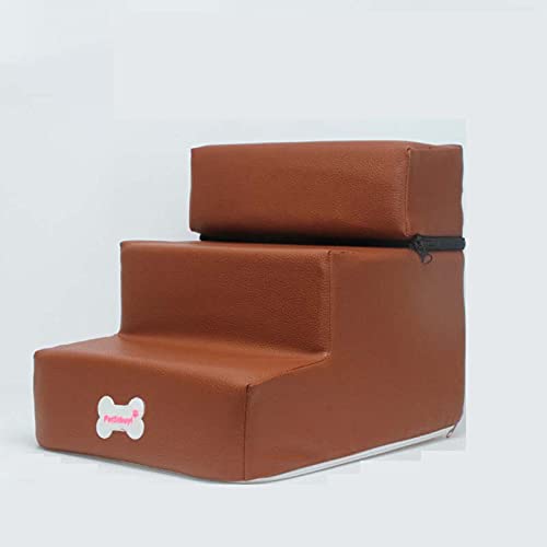 Hengz Haustiertreppe aus PU-Leder, 30 x 35 x 30 cm, Hundetreppe, Reißverschluss, leicht und wasserdicht, Hundetreppe, für Bett, Klettern, Leiter, weiches Sofa mit Schwamm, Dunkelbraun Hengz Haustiertreppe aus PU-Leder, 30 x 35 x 30 cm, Hundetreppe, Reißverschluss, leicht und wasserdicht, Hundetreppe, für Bett, Klettern, Leiter, weiches Sofa mit Schwamm, Dunkelbraun von Hengz