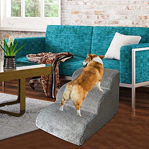 Hengz Hundetreppe Haustier-Sofa, 3 Ebenen, 60 x 42 x 39 cm, Hundetreppe für große Hunde, abnehmbarer Bezug, Haustiertreppe für verletzte Hunde, weicher Schaumstoff, rutschfeste Unterseite von Hengz
