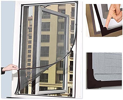 Hengz Katzenschutz-Fenster, magnetisch, zuschneidbar, Moskitonetz, Insektenschutz-Fenster mit Rahmen, hält Fliegen fern, zuschneidbar, Insektenvorhang, 120 x 120 cm (grau) von Hengz