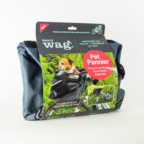 Henry Wag Fahrradsitz für Haustiere, perfektes Produkt für Fahrradabenteuer, einfach am Lenker der meisten Fahrräder zu befestigen, Packmaß: 36 x 28 x 8 cm, Größe geöffnet: 36 x 28 x 26 cm von Henry Wag