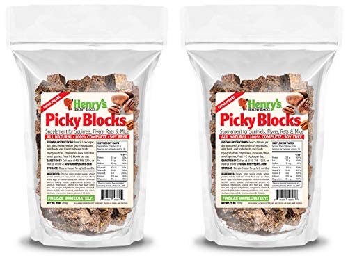 Henry's Picky Blocks Komplette Nahrungsmittelblöcke für Nagetiere – Futter für Eichhörnchen, fliegende Eichhörnchen und Eichhörnchen, 11 Unzen, 2 Stück von Henry's Healthy Pets