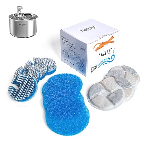 Hepper Ersatz-Katzen-Wasserbrunnenfilter mit komplettem Filtersystem, kompatibel mit Hepper 2 l Edelstahl-Katzenbrunnen für optimale Leistung, 4 Stück von Hepper