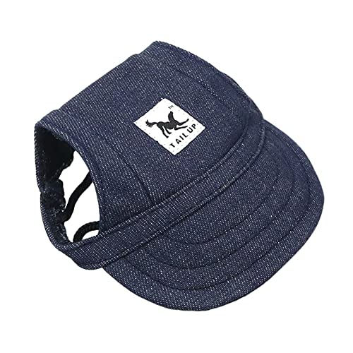 Baseballmütze für Haustiere, Hunde Mütze Basecap Outdoor Sport Sonnenschutz Sunbonnet Sommer Reise Hut Baseballkappe Sonnenhüte Hundemütze mit Ohrlöchern und Verstellbarem Kinnriemen,Dunkelblau,XL von Herbests