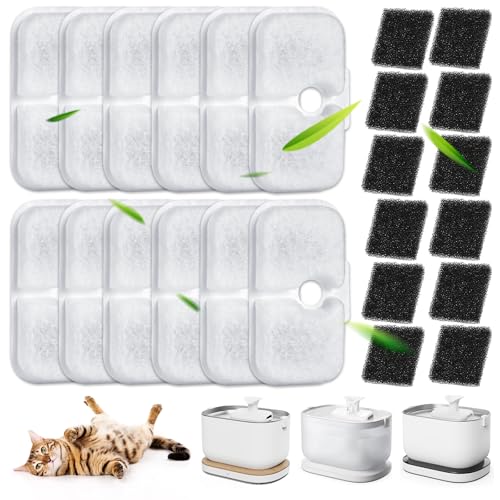 Herboom 40 Stück Filter Katzenbrunnen, Dockstream Trinkbrunnen für Katze PLWF005, PLWF115, PLWF105, Trinkbrunnen Filter Ersatzfilter für Katzentrinkbrunnen, 20 Filter und 20 Schwämm Herboom 40 Stück Filter Katzenbrunnen, Dockstream Trinkbrunnen für Katze PLWF005, PLWF115, PLWF105, Trinkbrunnen Filter Ersatzfilter für Katzentrinkbrunnen, 20 Filter und 20 Schwämm von Herboom
