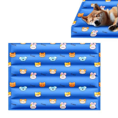 Herfair Kühlmatte Hund Kühldecke Katze Selbstkühlend Hundematte Waschbar Hundematte Kältematte für Haustiere (D,M) von Herfair