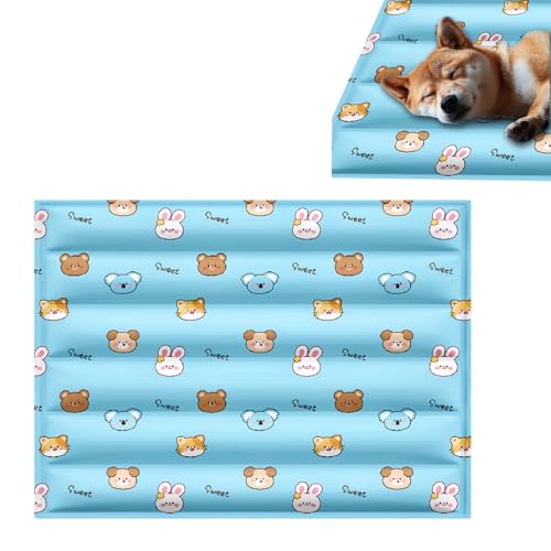 Herfair Kühlmatte Hund Kühldecke Katze Selbstkühlend Hundematte Waschbar Hundematte Kältematte für Haustiere (E,M) von Herfair