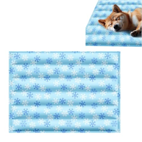 Herfair Kühlmatte Hund Kühldecke Katze Selbstkühlend Hundematte Waschbar Hundematte Kältematte für Haustiere (F,L) von Herfair