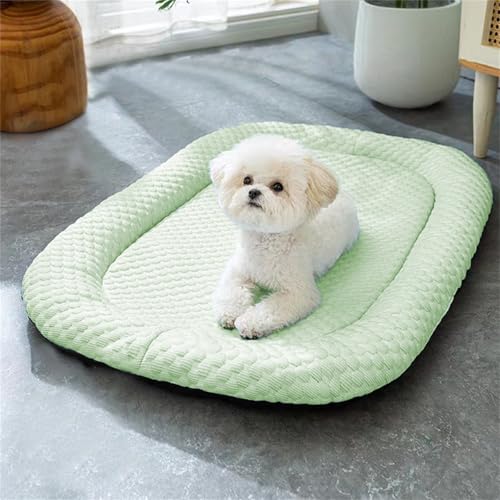 Herfair Kühlmatte für Hunde Kühldecke Katze Selbstkühlend Hundematte rutschfeste Waschbar Hundedecke Sommer Kältematte für Große Mittelgroße Haustiere (Grün,XL) von Herfair