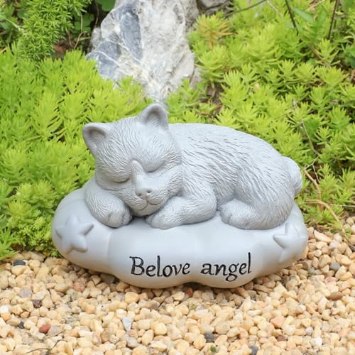 Katze Hund Haustier urnen,Haustier Einäscherung Box, Deko Haustier Gedenken Tier Garten Statue, Polyresin, Gedenkstein Katze/Hund (Hunde) von Herfair