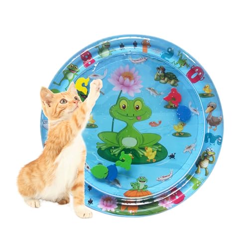 ∅65 Wassermatte für Katzen, Sensorische Wasser Spielmatte für Katzen, Verdickte 50 Seide rutschfeste Katzenspielzeugmatte für Haustiere, dauerhaftes interaktives Haustierbett Spielzeug. von Herjiore