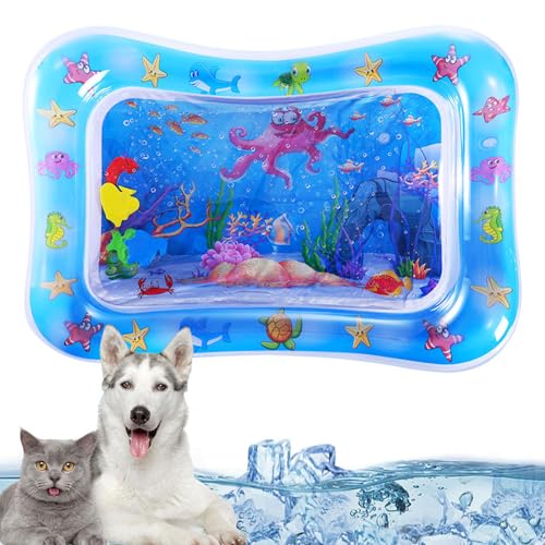 Herjiore 56 x 45cm Sensorische Wassermatte Katze,Wassermatte Katze,Wassermatte für Katzen,Wasserspielmatte Katze,Spielmatte Katze,interaktives Spielzeug für Hunde und Katzen von Herjiore