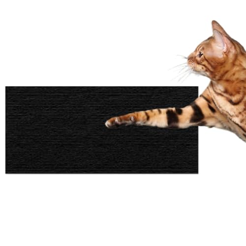 Kratzmatte Katze, Selbstklebend Kratzteppich Katzen Wand, Climbing Cat Scratcher, Kratzbretter Katze, Kratzschutz Katzenkratzmatte für Schützt Teppiche Sofa Möbelschutz (Black, 40 * 100) von Herjiore