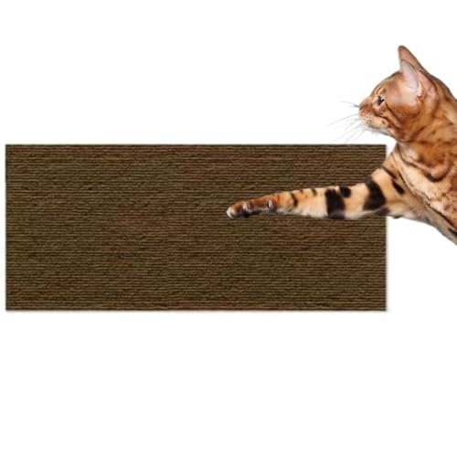 Kratzmatte Katze, Selbstklebend Kratzteppich Katzen Wand, Climbing Cat Scratcher, Kratzbretter Katze, Kratzschutz Katzenkratzmatte für Schützt Teppiche Sofa Möbelschutz (Brown, 40 * 100) von Herjiore