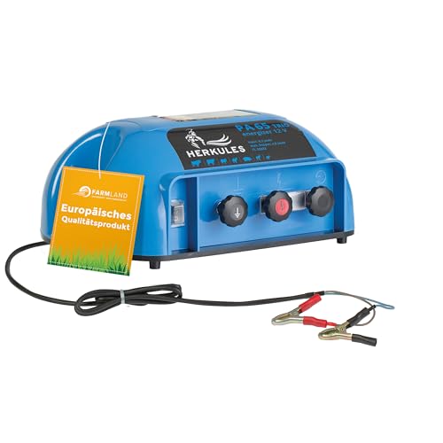 Herkules Farmland PA 65 Trio Weidezaungerät - Weidezaungerät für 9V-, 12V- und 230V Betrieb - Langlebiges und witterungsbeständiges Weidezaungerät mit Batterie - Weidezaungerät für Schafe von Herkules